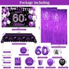 Purple 60th Birthday Decorations for Women 131 PCS Purple and