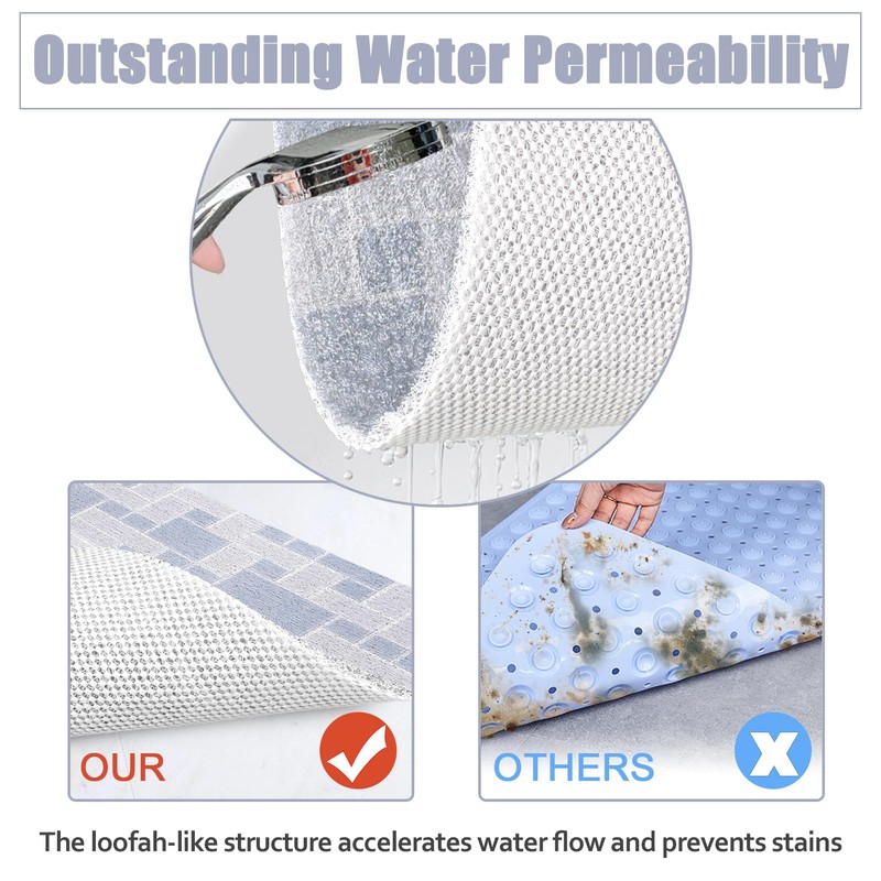 Square Shower Mat Non Slip: 36 x 36 Inch Bath