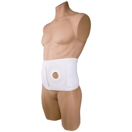 OTC Ostomy Abdominal Binder, Stoma Support, henia colostomy, 6" Belt, 2" Opening, X-Small