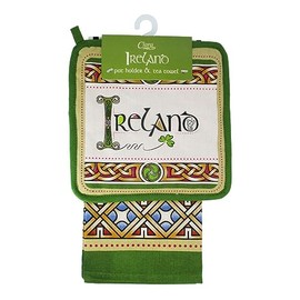 Royal Tara Tea Towel & Pot Holder - Ireland 100% Cotton Hot Pad H 8.6" W 8.6" & Dishtowel H 29.5" W 19.7" Dish Cloths Machine Washable and Highly Durable