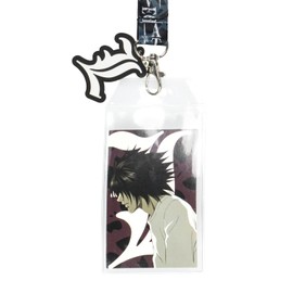 Death Note Detective L Anime Lanyard ID Badge Holder with 2' Rubber Charm