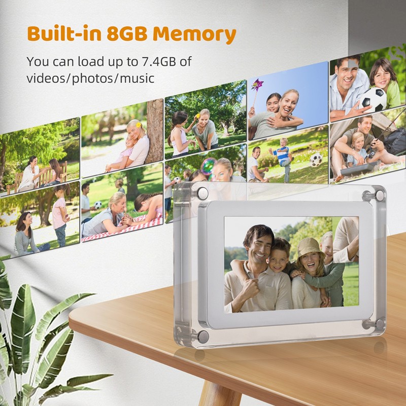 Acrylic Digital Photo Frame 8GB Memory Photo Music Video Display