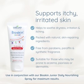 Salcura Natural Skin Therapy, Bioskin Junior Outbreak Rescue Cream, Packed With Natural Ingredients, Soothes Irritation, Nourishes & Soothes Dryness & Flakiness, Supports The Skin Back To Health 150ml