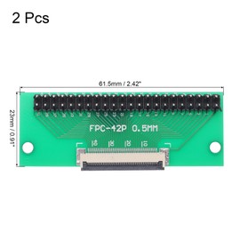 QUARKZMAN FFC FPC Connector Board 42 Pins 0.5 mm Socket to 2.54 mm Double Row Male Pin Header Strip Adapter, PCB Converter Board for LCD TVs/Digital Cameras/Laptops Pack of 2