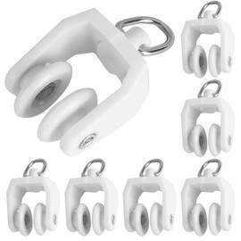 50pcs Curtain Track Rollers Hooks Ceiling Curtain Track Hooks Heavy-Duty Curtain Rail Pulleys Runners Drapery Rail Glid-ers with Hooks for Shower Curtain Window Tracks(Color:White)
