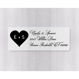 60ct - Return Address and Initials on Clear Transparent Labels for Invitations (#346-C)