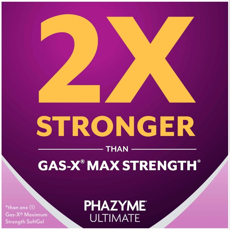 Phazyme Ultimate Gas & Bloating Relief Simethicone 500mg, Anti-Gas, 20