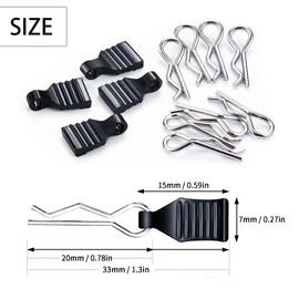 Ginddy RC Body Clips with Pull Tab,12Pcs 1/10 1/16 Scale Car Shell Durable Clamp Retainer Pins for RC Truck Buggy Remote Control Car Accessories