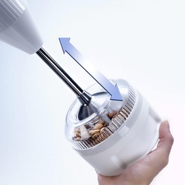 bamix Processor Accessory for All bamix Stick Blenders, Grinder Attachment for Grinding, Puréeing & Chopping, Moist and Dry Food, White