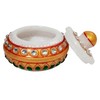 Purpledip Marble Sindoor Kumkum Dibbi: Small Box for Storing Makeup,