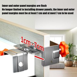 Drawer Front Installation Clamps,2X Fixing Clamp For Cabinets - Adjustable Stainless Steel Mounting Jig For Carpentry Furniture Assembly Workshop