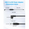 YACSEJAO USB C to DC 5.5x2.1mm Adjustable Voltage Power Cable,