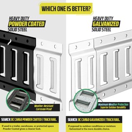 DC Cargo Mall E Track Tie Down Rail Kit 8' (4 Pack) for Garages, Vans, Trailers, Motorcycle Tie Downs, ATV Mountings - Powder-Coat Black - Secure Cargo & Heavy Loads Up to 2,000 lbs