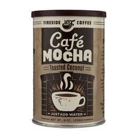 Fireside Coffee Cafe Mocha Instant Flavored Coffee 8 Ounce Canister - Toasted Coconut