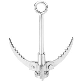 Stainless Steel Grappling Hook, with 3 Climbing Folding Sawtooth Claws Carabiner Load 350Kg for Climbing, Outdoor Camping Hiking, or Tree Limb Removal.