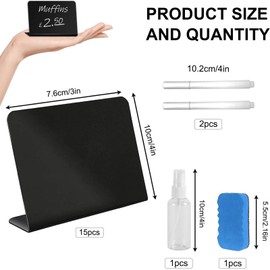 Pack of 19 Price Tags, BetterJonny Mini Chalkboard Table Top Signs Chalkboards with Blackboard Pens Wipe Clean Mini Board Small Boards for Writing on Buffet Signs Wedding Price Tags