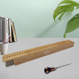 11.8 Inch Bamboo Signature Punching Tools for Book Binding Kits - Bookbinding Kit with Awl - for DIY Bookbinding Crafts and Sewing Supplies