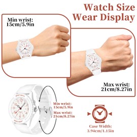 PROKING Waterproof Nurse Watch for Medical Professionals,Women Men, 24 Hour with Second Hand, Night Light, Military Time Easy to Read Dial, Soft and Breathable Silicone Band (White)