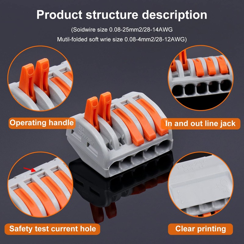 Zhushan 90 PCS Lever Wire Nuts Connectors Kit - Electrical