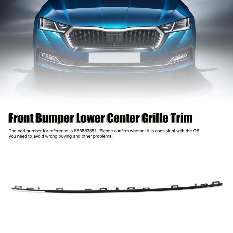 Car Front Bumper Lower Center Grille Chrome Trim 5E3853551 For