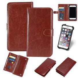 K-S-Trade Qualitativ & Innovativ 360° Hülle Für HiSense Infinity H50 Zoom Braun Kunstleder Case Bookcase WalletCase Kunstlederederhülle