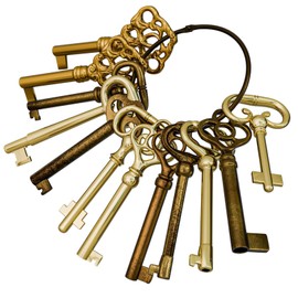 KY-12S Skeleton Key Set Reproduction Key for Antique Furniture - Cabinet Doors, Dresser Drawers Vintage Old Furniture