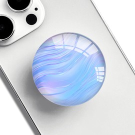Ksadiye Clear Phone Grip with Expanding Kickstand,Cell Smartphones Collapsible Stand Blue Purple Line Design for Phone