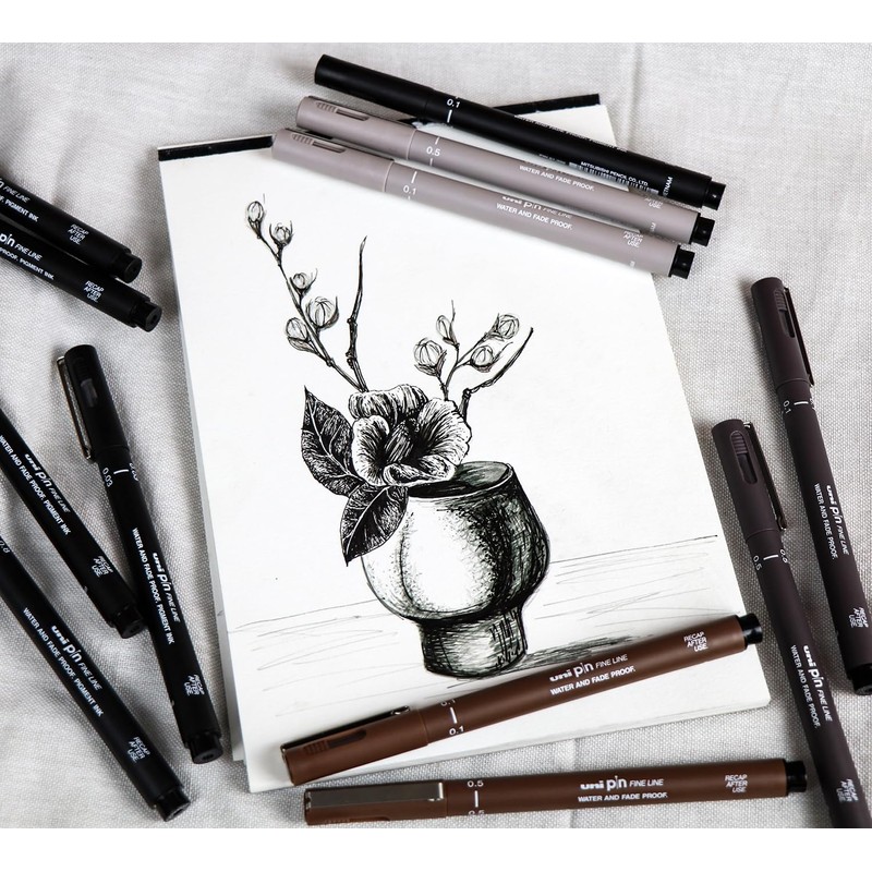 uni-ball PIN Fineliners | Black Fine Tipped Writing Pens |