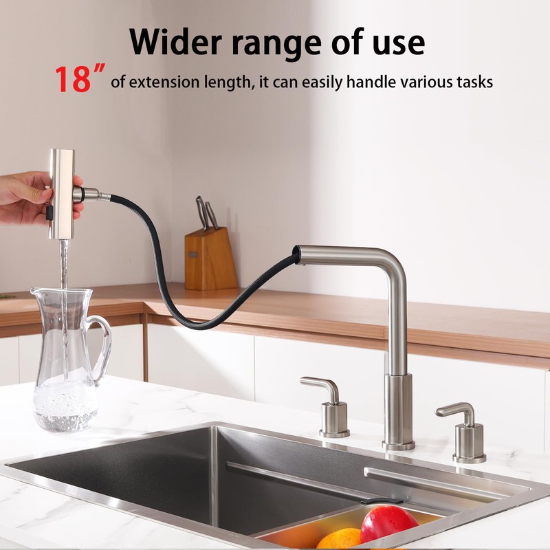 Kitchen Sink Faucet for 3 4 Hole with Sprayer -