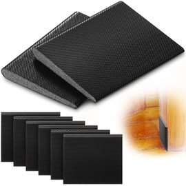Jetec 6 Peices Self-Adhesive Door Corner Seals, Gap Filler Seal Strip Weather Stripping Draft Stopper Door Frame Seal Corner Foam for Weather Protection Isolation of Noise(Black)