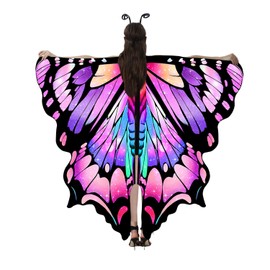 BluBoo Adult Butterfly Costume Plus Size Fairy Wings Cape Women Cosplay Butterfly Wings Shawl（Style-B003）