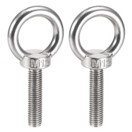 sourcingmap Lifting Eye Bolt M12 x 50mm Male Thread 304 Stainless Steel for Hanging, Pack of 2