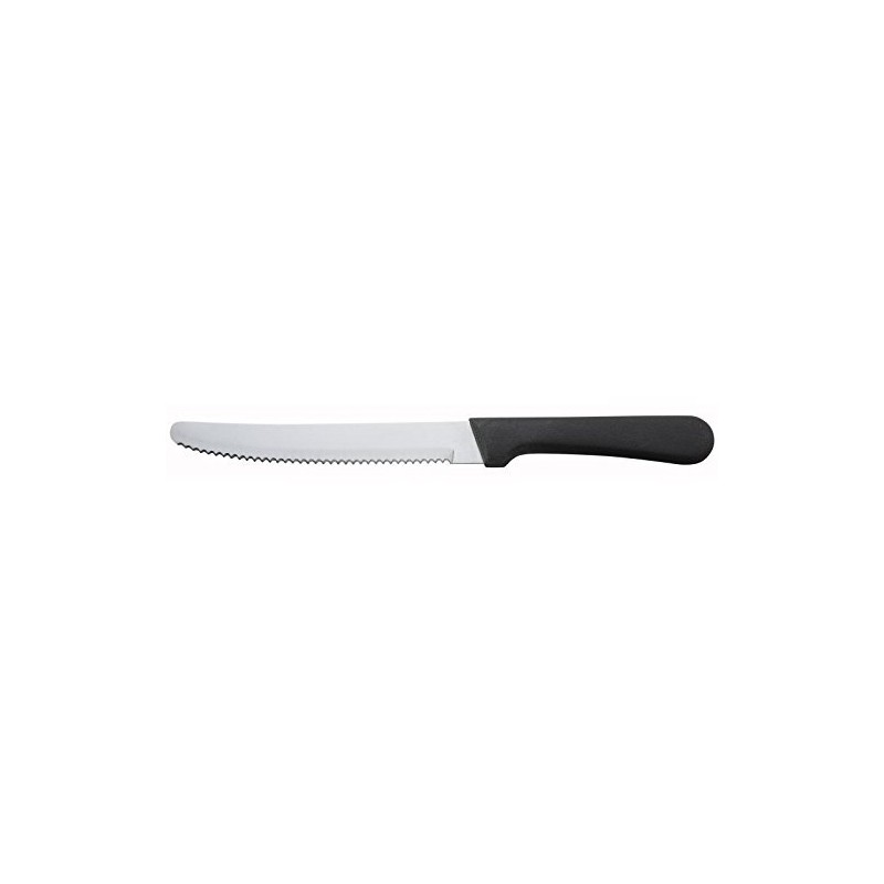 Round Tip Steak Knife with Plastic Handle, 5 Inch Blade