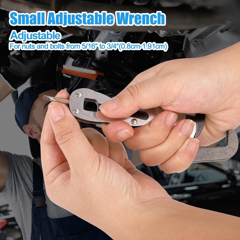 lasuroa Micro Self Adjusting Wrench, Multi Function Pipe Stubby Spanner