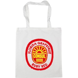 Hippowarehouse Florida Gfruit Consul Ruby Red Label Tote Shopping Gym Beach Bag 42cm x38cm, 10 litres