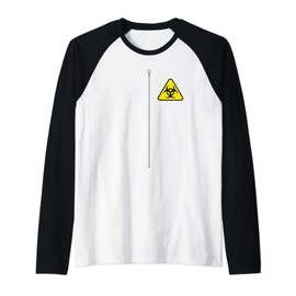 Biohazard Hazmat Easy Lazy DIY Costume Front and Back Design Raglan Baseball Tee