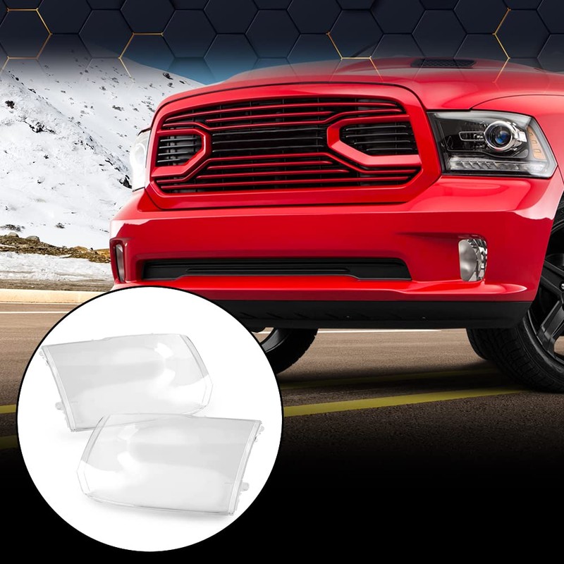 PIT66 Headlight Cover Compatible with 2009-2018 Dodge Ram 1500/2011-2018 Ram