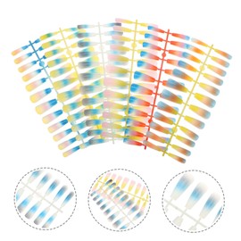 Ipetboom Pcs Rainbow Gradient Press Nails Diy Nail Art False Long False Tips for Women