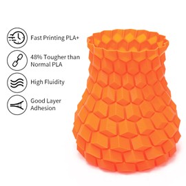Micro Center Inland Orange High Speed PLA+ Filament - Fast Printing PLA Plus 3D Filament - 30-500 mm/s High Flow PLA Pro 3D Printing Filament - Dimensional Accuracy +/- 0.03mm
