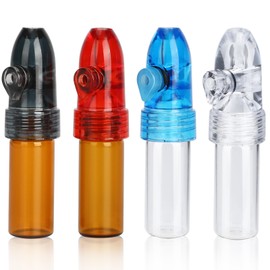 MGOJIJINN Portable Spice Dispenser, with Knob Switch Storage Bottle, Salt and Pepper Shakers (4 Pack),refillable Glass Bottle for Traveling