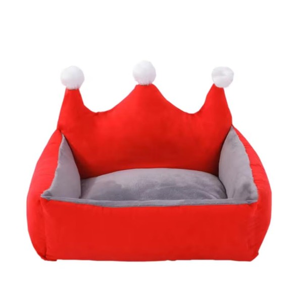 Dog Bed Washable Princess Crown Cat Couch Soft Plush Pet