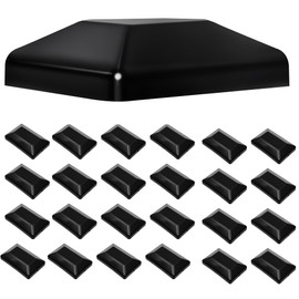 TonGass (24-Pack, Black) 4"x6" (3 5/8x5 5/8") Wood Fence Post Caps - Wooden Fence Cover Deck Post Cap, Durable Plastic Water-Proof and UV-Proof, Protect Wooden Poles from Cracking and Rotting