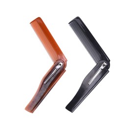 OMIGA Pack of 2 Mini Folding Comb Handmade Folding Pocket Comb Beard Comb Pocket Comb It is Perfect for Your Daily Hair and Beard Styling Travel Comb 2 Colours Black / Brown