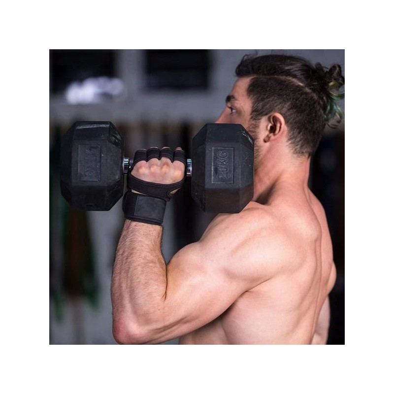 Weight Lifting Workout Gloves with Built-in Wrist Wraps for Men