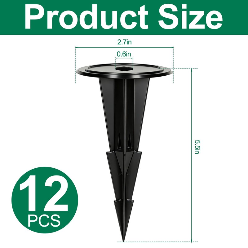 NODMIPNS 12 Pack Floral Ground Spikes, 5.5 Inch Artificial Flower