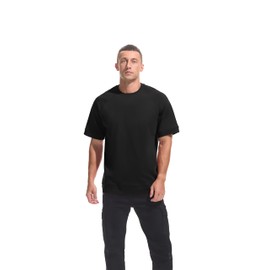 VEIISAR Premium Men’s T-Shirt – Heavy Weight 220gsm Micro-Pique Cotton Blend | Stretch Fabric | Casual & Sport Tees for Men Black XL