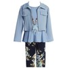 Conjunto de ropa de 4 piezas para niña, Azul claro,