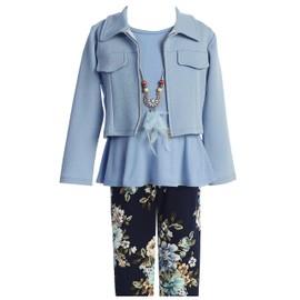 Conjunto de ropa de 4 piezas para niña, Azul claro, 10