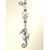 Silvery Raised Seahorse with Crystal Clear Faceted Glass Ceiling Fan