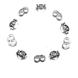 Arranview Jewellery Replacement Earring Butterfly Backs, Scrolls, Clasps (5 Pairs). 925 Sterling Silver and 5mm Wide